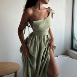 Robe bohoo vert sauge