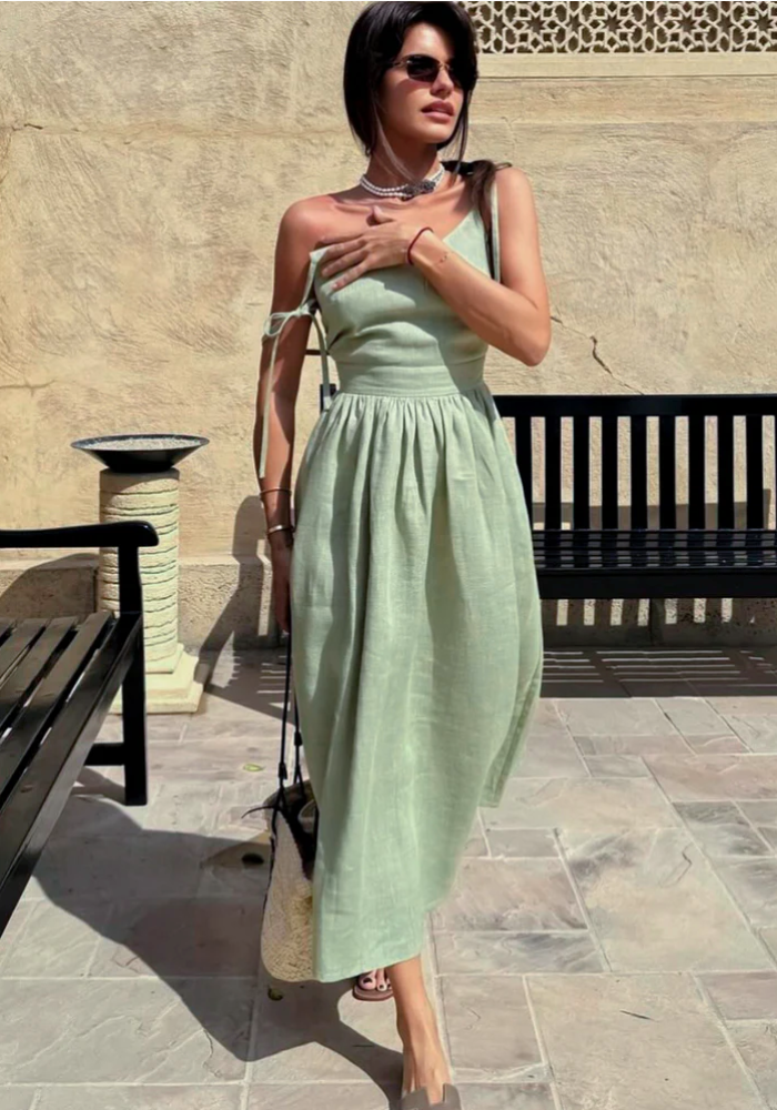 Robe bohoo vert sauge