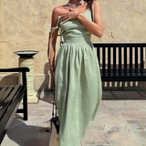 Robe bohoo vert sauge