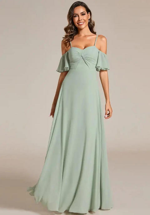 Robe cérémonie vert sauge
