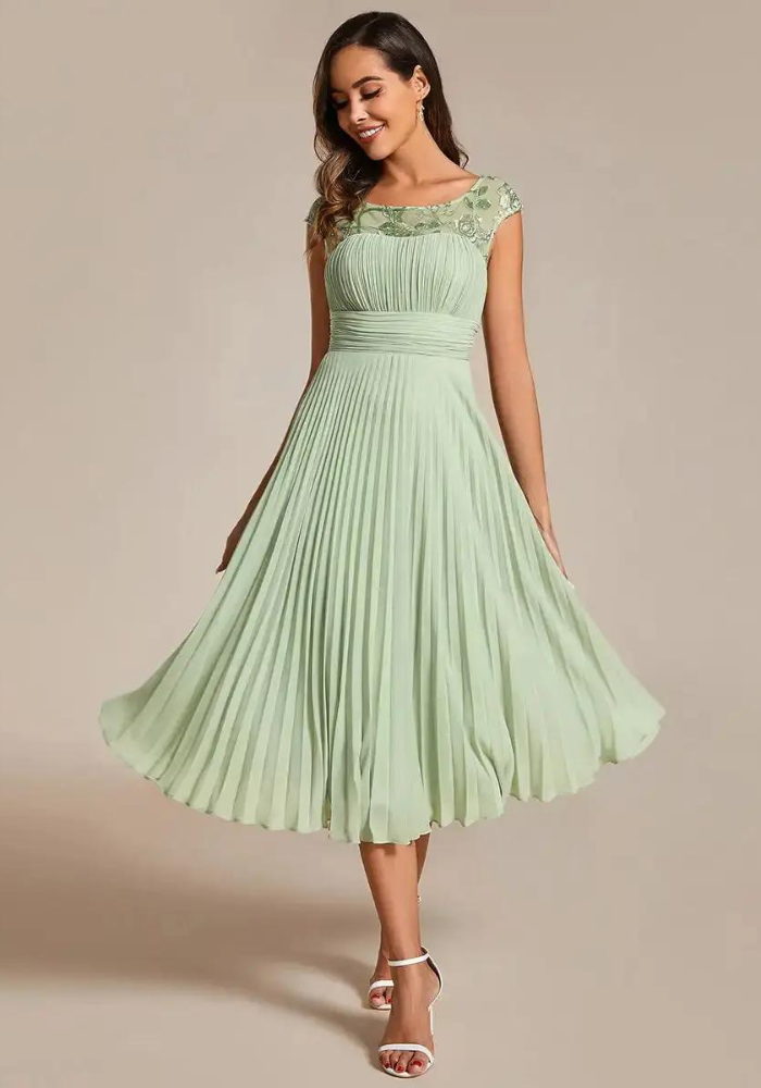 Robe mi longue vert sauge – Robe Verte Sauge