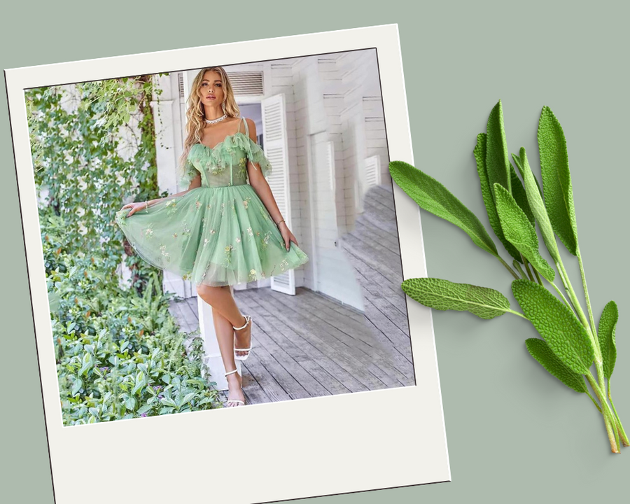 robe vert sauge courte