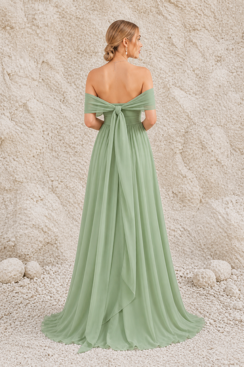 Robe vert sauge dos nu de dos
