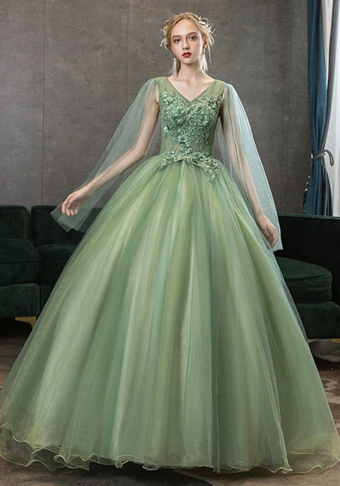 Robe pour mariage vert sauge tulle