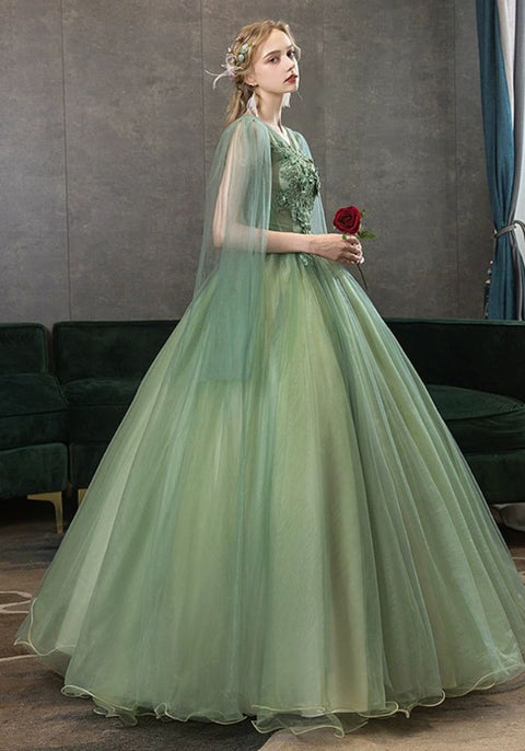 Robe pour mariage vert sauge tulle