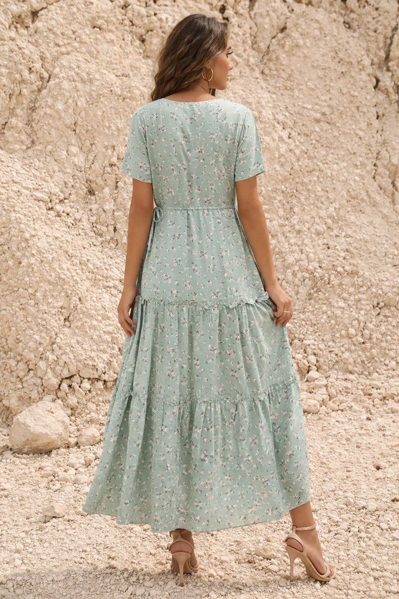 Robe imprimé vert sauge
