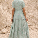 Robe imprimé vert sauge