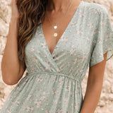 Robe imprimé vert sauge