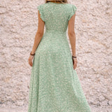 Robe asymétrique vert sauge