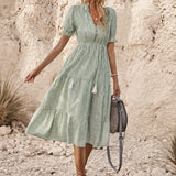 Robe bohème vert sauge