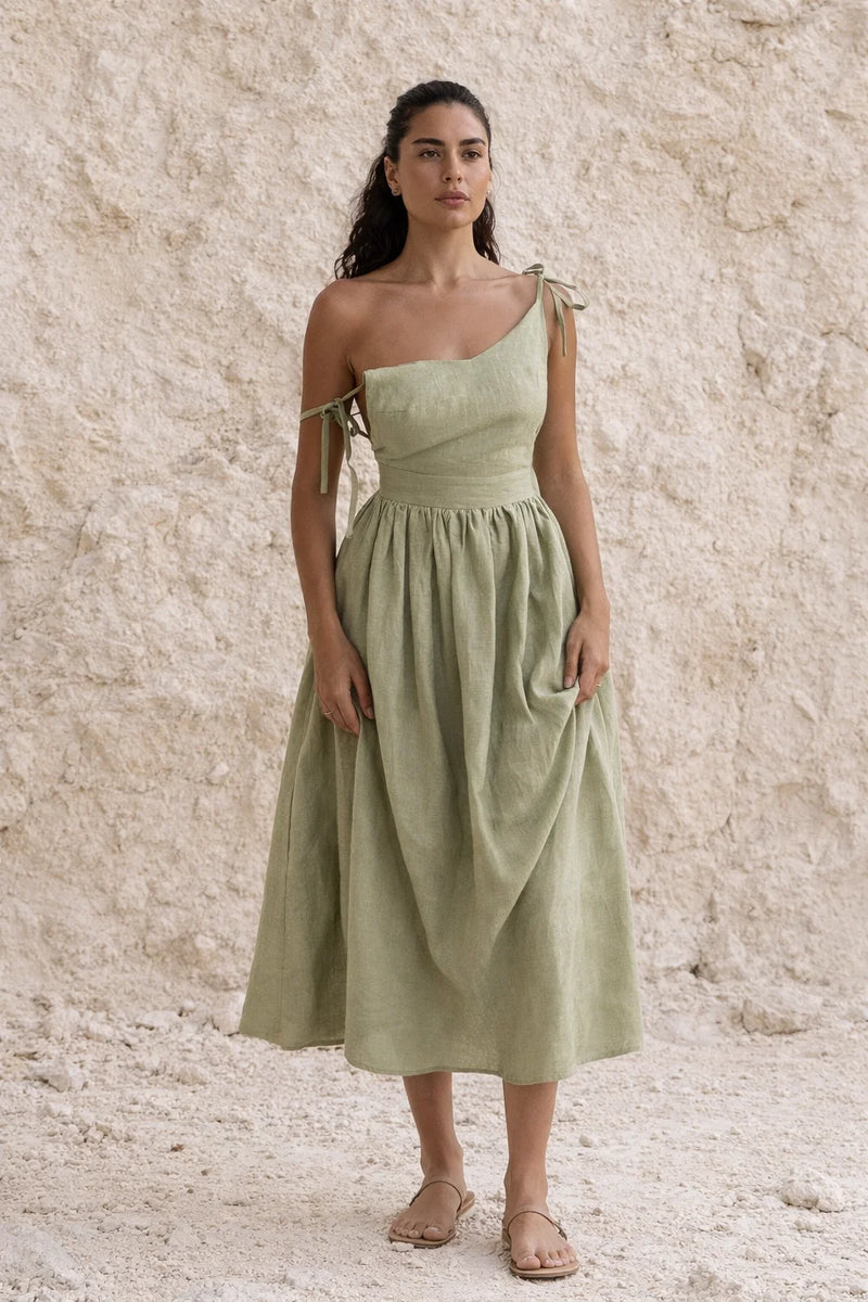 Robe bohoo vert sauge