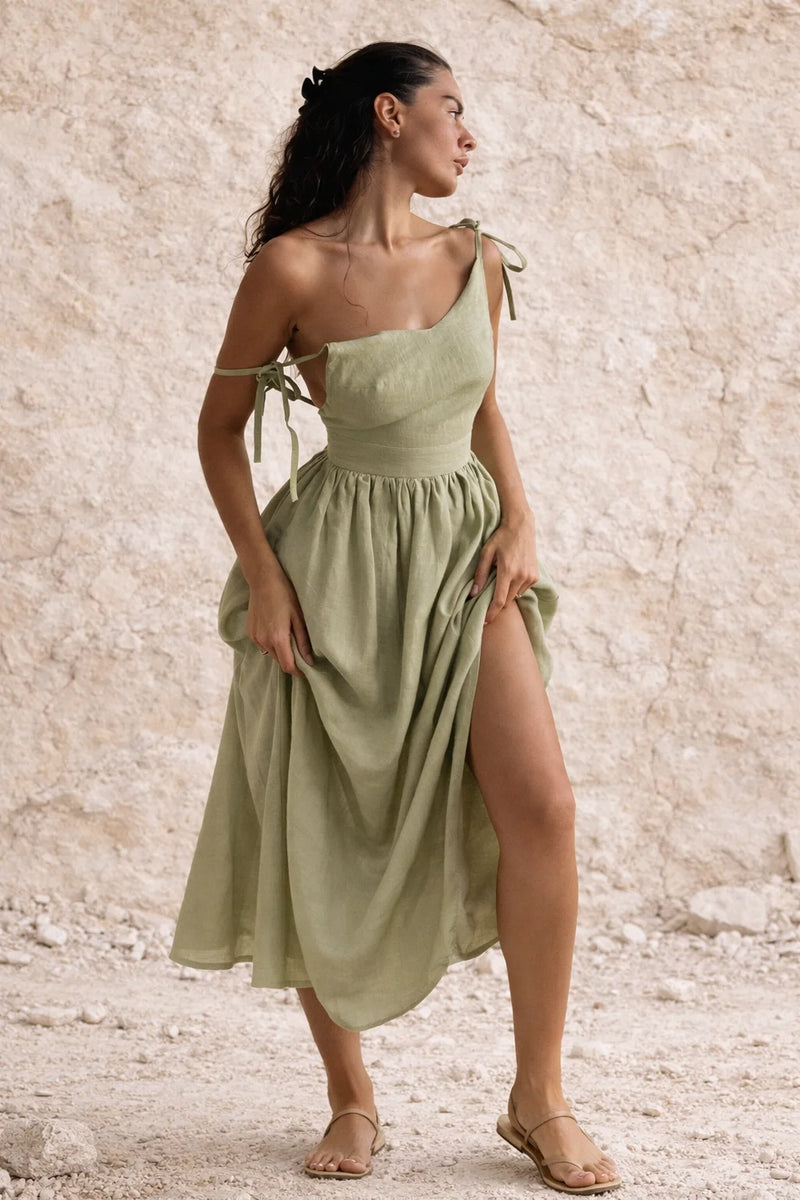 Robe bohoo vert sauge