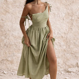 Robe bohoo vert sauge