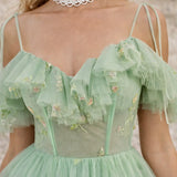 Robe bustier vert sauge