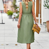 Robe chic vert sauge de dos