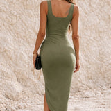 Robe chic vert sauge