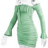 Robe cocktail vert sauge courte