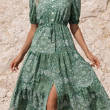 Robe fluide vert sauge
