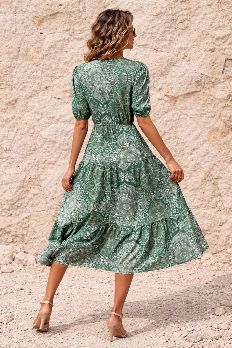 Robe fluide vert sauge