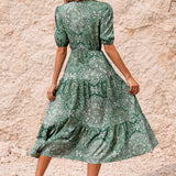 Robe fluide vert sauge