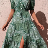 Robe fluide vert sauge femme