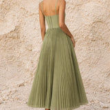 Robe mi longue vert sauge