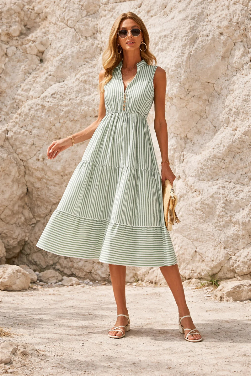 Robe midi vert sauge