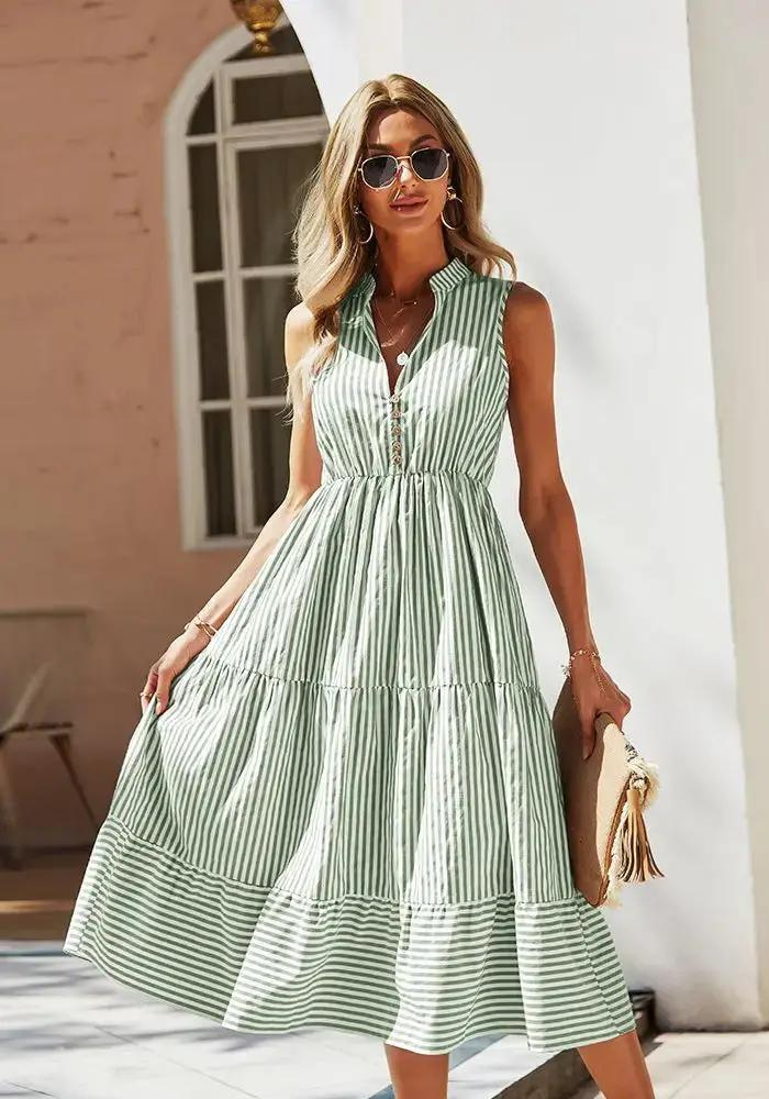 Shop Robe Robe Verte Fleurs Blanches Top Robe A Fleur 2019 Flash Sales