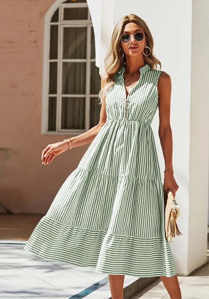 Robe midi vert sauge