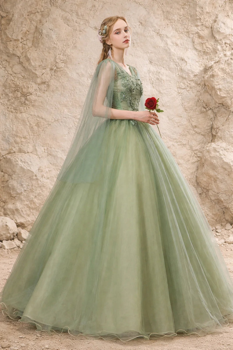 Robe pour Mariage Vert Sauge Tulle