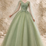Robe pour Mariage Vert Sauge Tulle