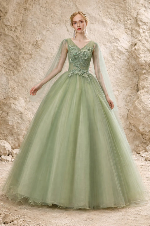 Robe pour Mariage Vert Sauge Tulle
