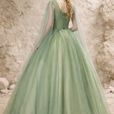 Robe pour Mariage Vert Sauge Tulle