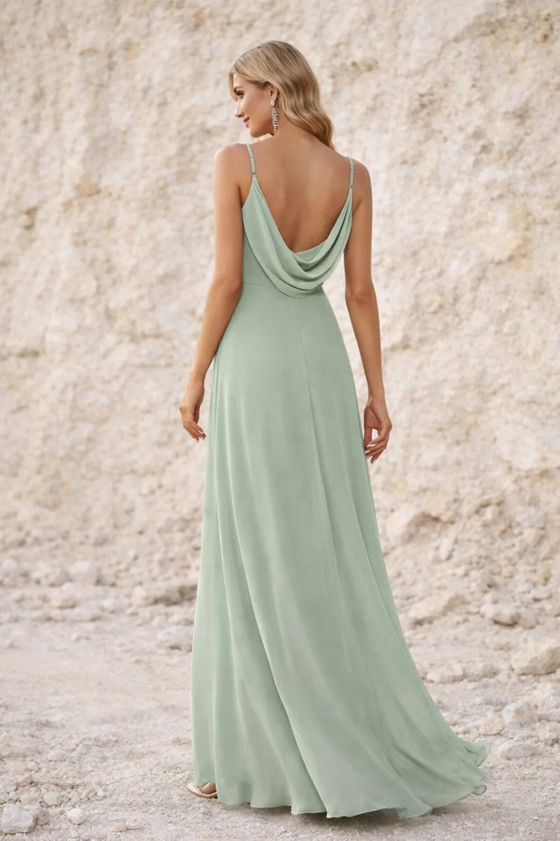Robe vert sauge dos nu