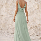 Robe vert sauge dos nu