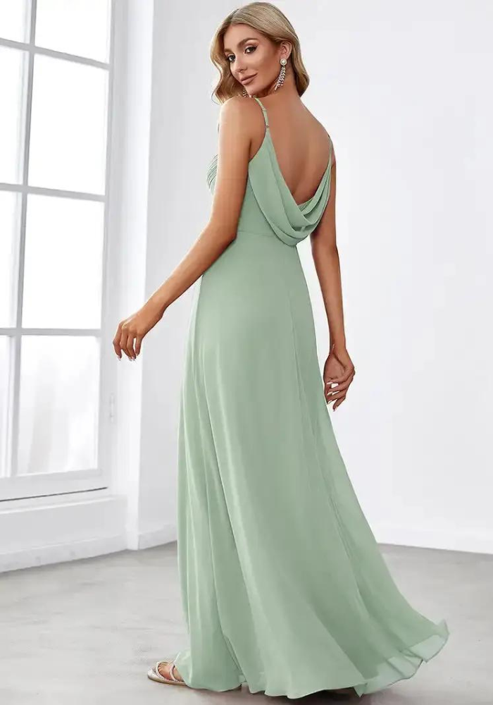 Vert Pastel Robe Couleur Vert Sauge Robe Vert Sauge Dos Nu
