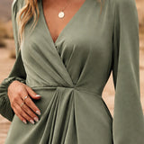 Robe vert sauge manche longue